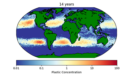 Plastic ocean map