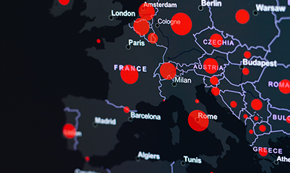 Europe Covid cases map